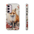 Christmas Fox in a Wreath of Red Berries - Impact Resistant Phone Case Samsung Galaxy S23 Plus Glossy